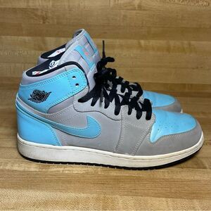 Nike Retro Air Jordan 1 High GS Tide Pool Teal Gray Shoes Size 7Y Womens 8.5